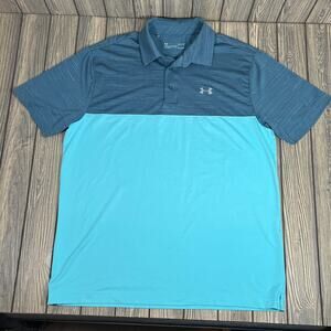 Under Armour Performance Polo Men‎ L Striped Loose Fit Casual Office Athleisure